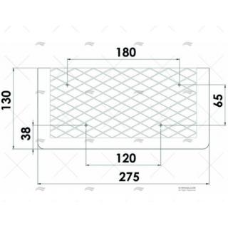 Držák s plastovou síťkou 260x112x32 mm obr.2