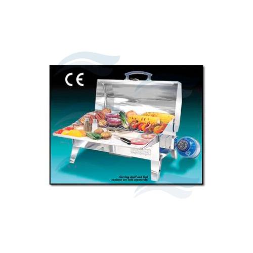 BBQ Gril INOX 23x46 cm s odklápěcím víkem a regulací plynu